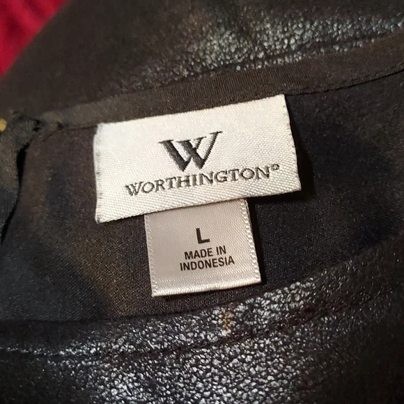Worthington Black Peplum Blouse Size L - Picture 3 of 5